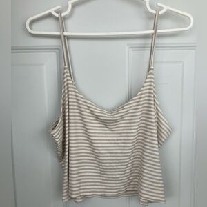 NWT BP tan cream striped tank top spaghetti strap cropped XL